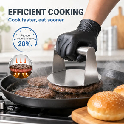 Stainless Steel Burger Press 4.72" Round Smash Burger Press‑ Pro Non‑Stick Burger Smasher 🍔