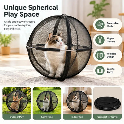 Portable Outdoor Cat Enclosure Mesh Ball Cat Cage 🐱