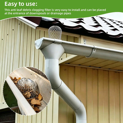 2 PCS Aluminum Alloy Gutter Guard Filter, Roof Rain Gutter Downspout Strainer🛠️