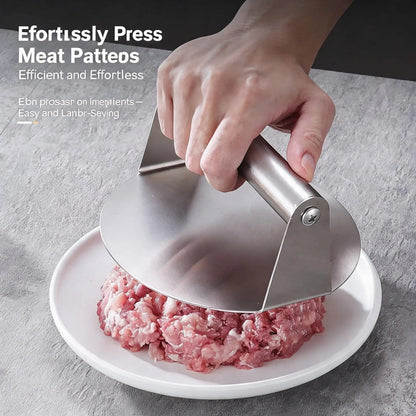 Stainless Steel Burger Press 4.72" Round Smash Burger Press‑ Pro Non‑Stick Burger Smasher 🍔