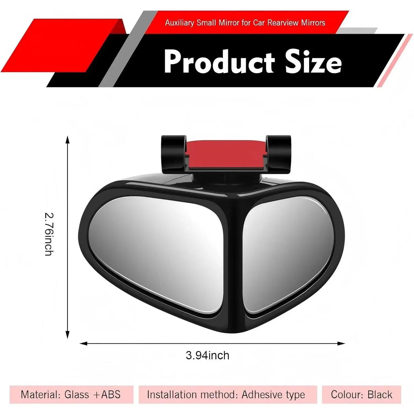 360° Rotatable Dual‑Lens Real Glass Car Blind Spot Mirror🚗🔍