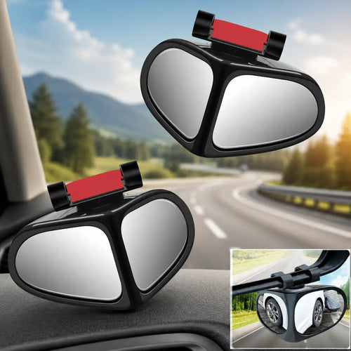 360° Rotatable Dual‑Lens Real Glass Car Blind Spot Mirror🚗🔍