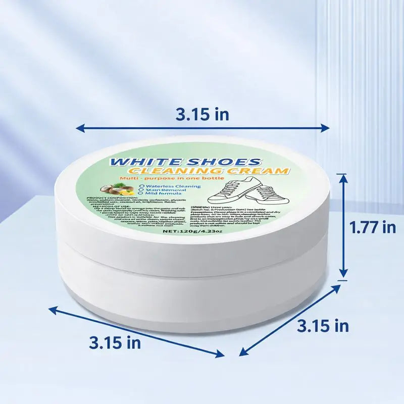 White Shoe Cleaning Cream with Sponge Applicator -Multi-Purpose Household Cleaner🧽