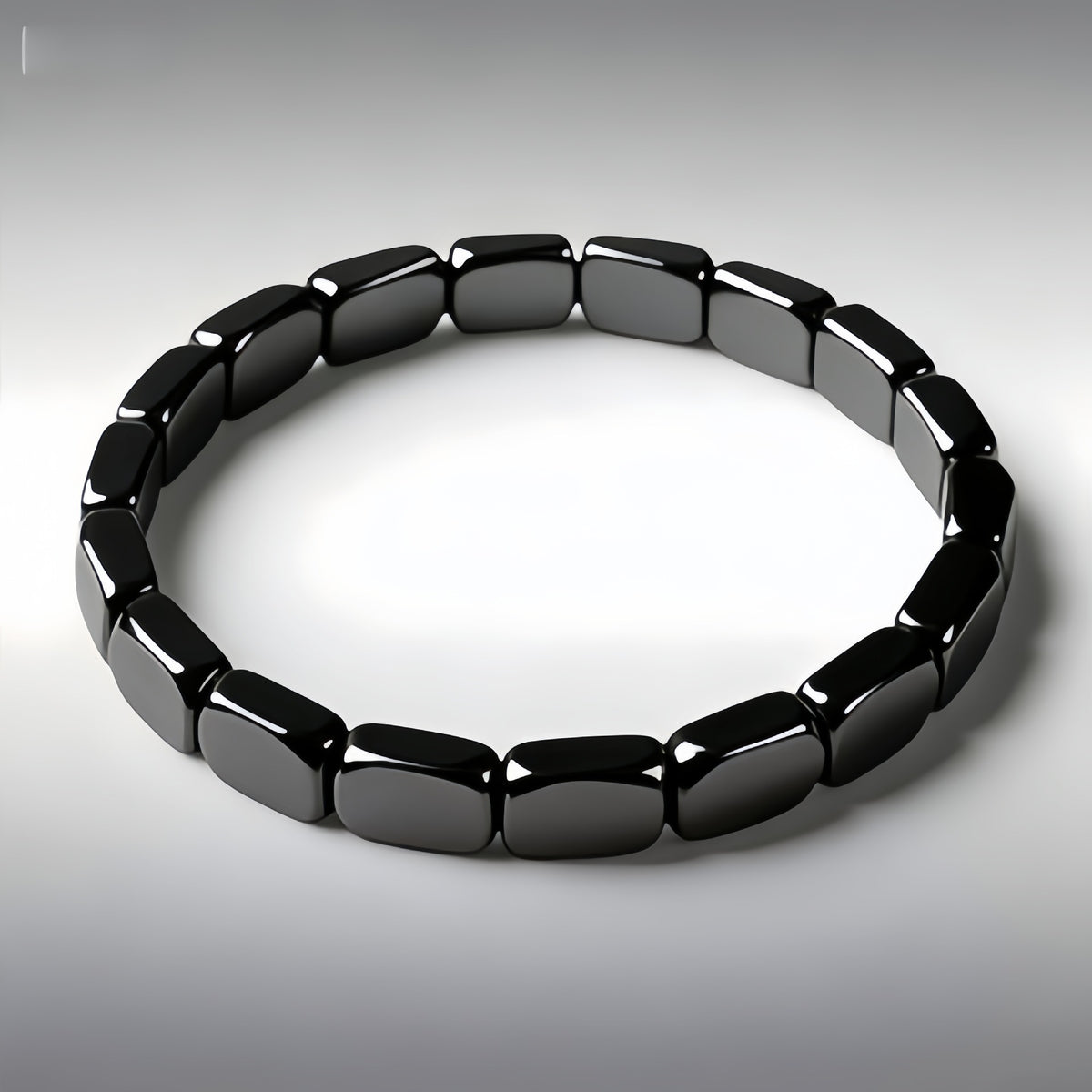 Hematite Beaded Bracelet, Unisex Magnetic Stone Jewelry
