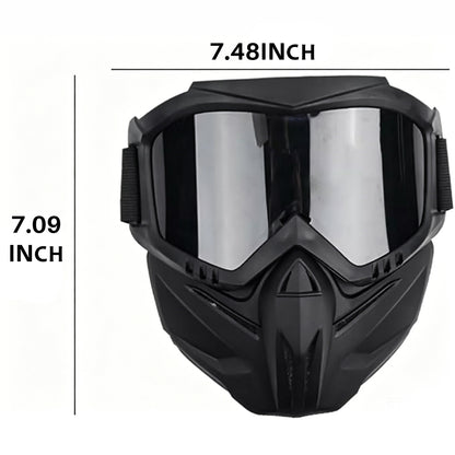 🏍️ Detachable Full Face Goggle Mask