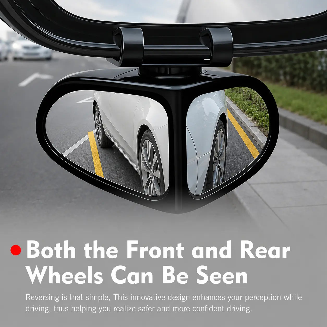 360° Rotatable Dual‑Lens Real Glass Car Blind Spot Mirror🚗🔍