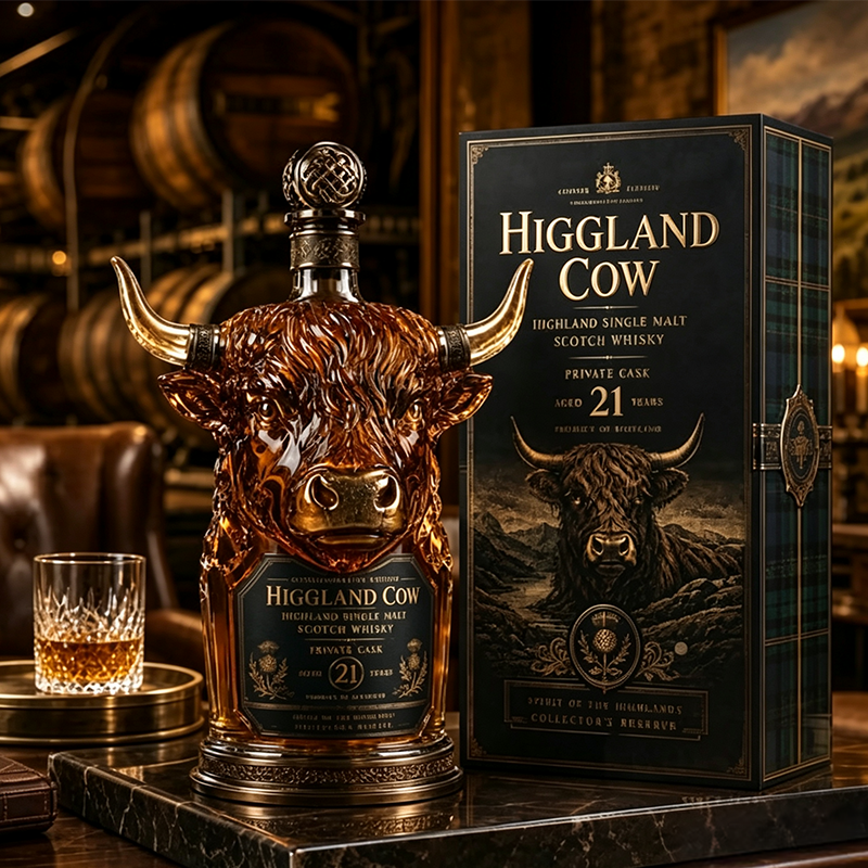 Private Cask 21 Years Bull Head Shaped Scotch Whisky Bottle🍷