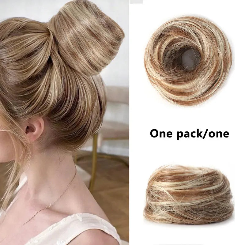 Synthetic Messy Bun Hair Piece for Women, Curly Updo Scrunchie Extension for Instant Volume and a High Crown💇‍♀️