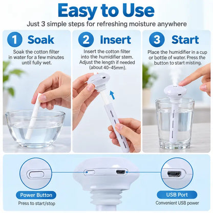 Mini USB Cool Mist Portable Donut Humidifier, Unlimited Water Tank Small Desktop Mist Maker 💧