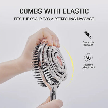 Anti-Static Hollow Round Bristle Brush - Massaging Design for Enhanced Volume 💆