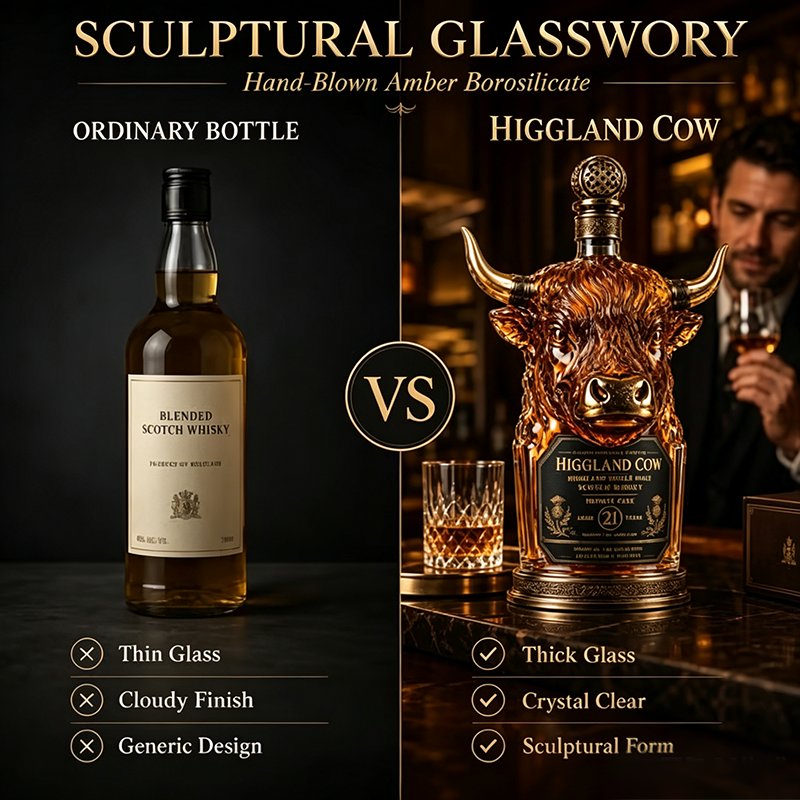 Private Cask 21 Years Bull Head Shaped Scotch Whisky Bottle🍷