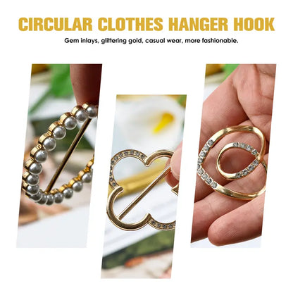 4 Counts Women's Fashion Metal Shirt Clips, Shape-Including Round and Heart Designs 🧷