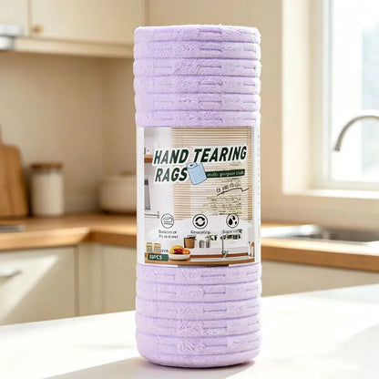 Tearable Reusable Plush Cleaning Cloth Roll, Washable Absorbent Household Cleaning Towels 🧻