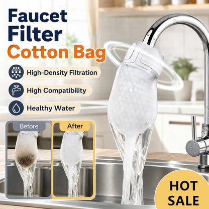 50 cotton filter bags disposable Cotton Faucet Filter Bags with 10 fastening straps💧