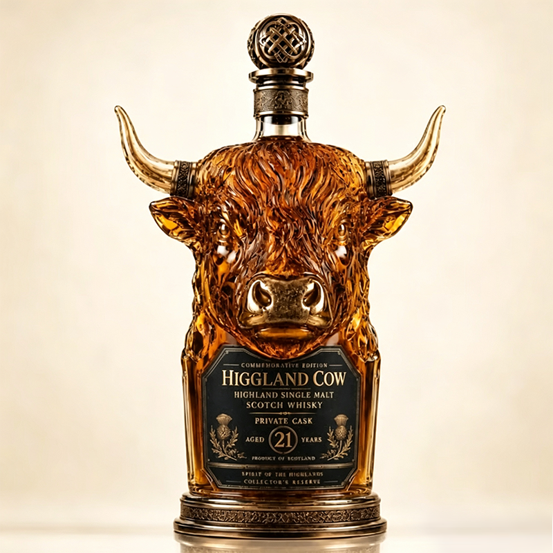 Private Cask 21 Years Bull Head Shaped Scotch Whisky Bottle🍷