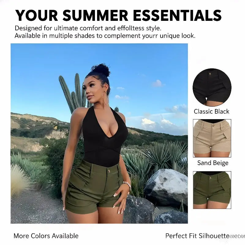 Women’s Summer Casual Cargo Shorts, Lightweight Multi-Pocket Utility Shorts👖