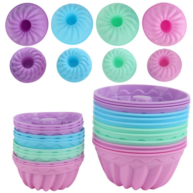 24pcs 2.75in Food-Grade Flexible Silicone Baking Cups - Nonstick Pumpkin Cake Molds ✨
