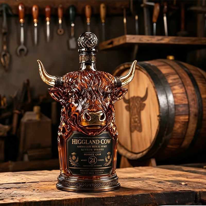 Private Cask 21 Years Bull Head Shaped Scotch Whisky Bottle🍷