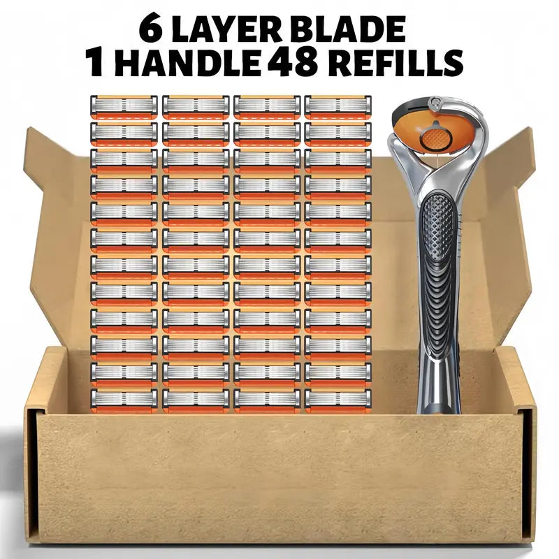 Premium Stainless Steel Blades Included, Plus Complimentary Ergonomic Handle 🪒