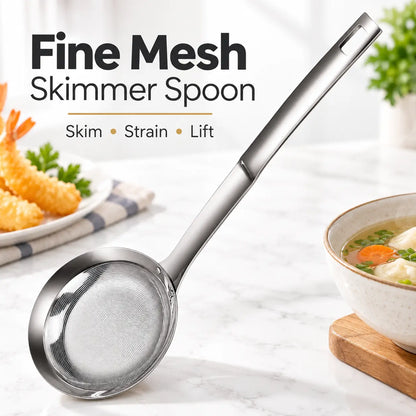 Stainless Steel Fine Mesh Skimmer Spoons, Multi-Size Hot Pot Fat Skimmers 🍲
