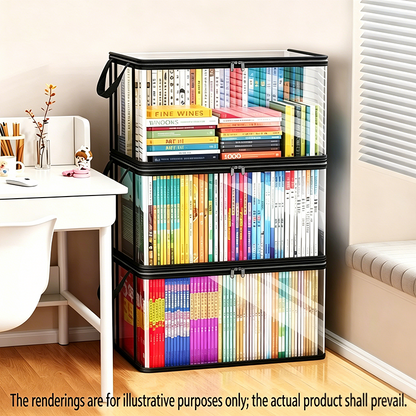 Transparent PVC Storage Box with Lid 📦 Large Capacity, Foldable
