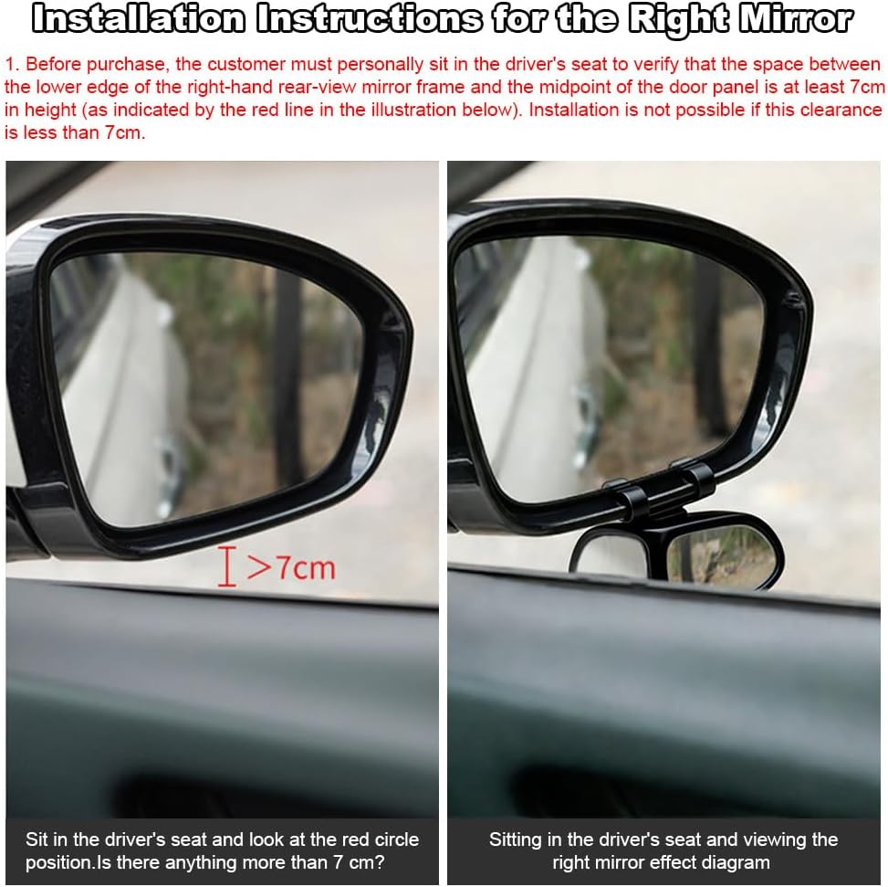 360° Rotatable Dual‑Lens Real Glass Car Blind Spot Mirror🚗🔍