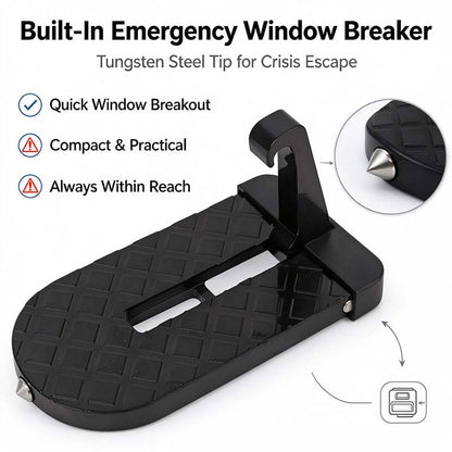 Car Door Step with Safety Hammer, Automotive Compact Anti-Slip Roof Latch Hook Ladder 🚗