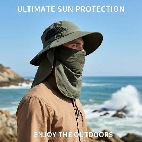 ☀️Detachable Outdoor Fishing Face Covering Neck Protection Sun Hat