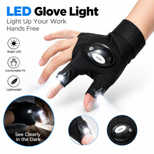 LED Finger Flashlight Gloves, Hands-Free LED Light Gloves for Fishing 🎣