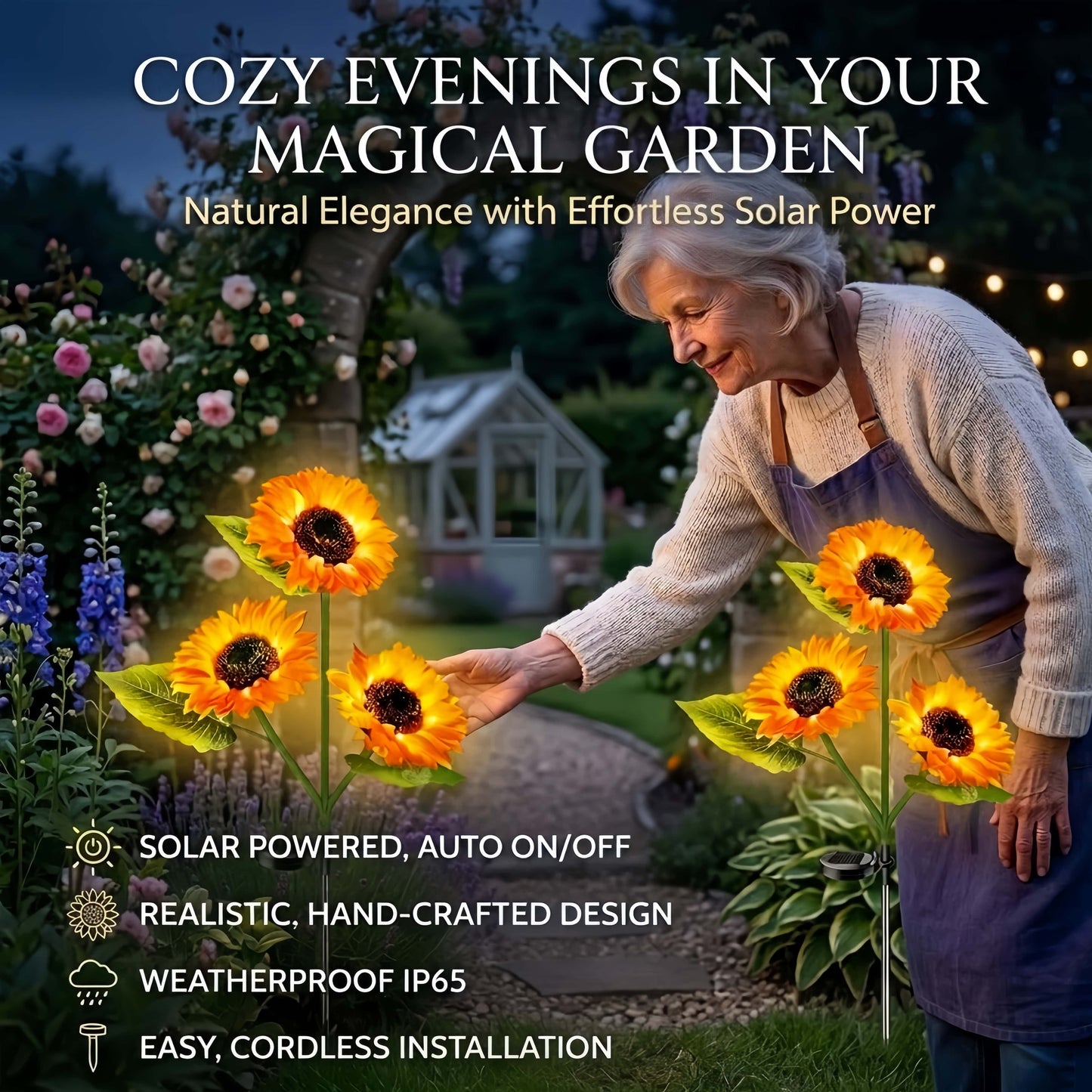 🌻Solar Sunflower Garden Lights – Realistic LED Flower Stakes