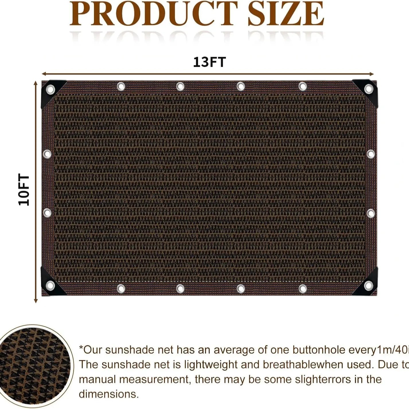 Black UV Resistant Sun Shade Net 10FTx13FT for Garden & Backyard🌳