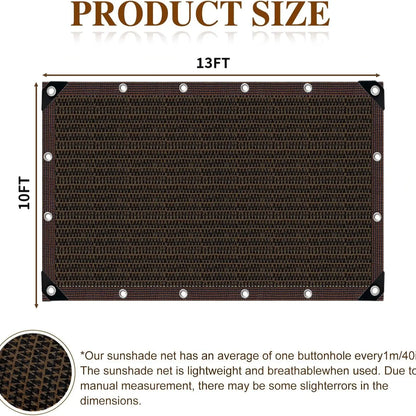Black UV Resistant Sun Shade Net 10FTx13FT for Garden & Backyard🌳