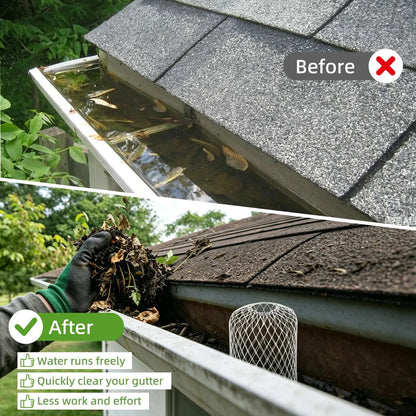 2 PCS Aluminum Alloy Gutter Guard Filter, Roof Rain Gutter Downspout Strainer🛠️