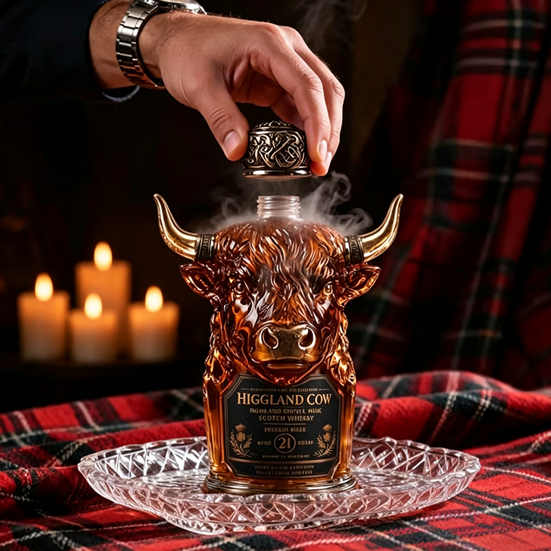 Private Cask 21 Years Bull Head Shaped Scotch Whisky Bottle🍷