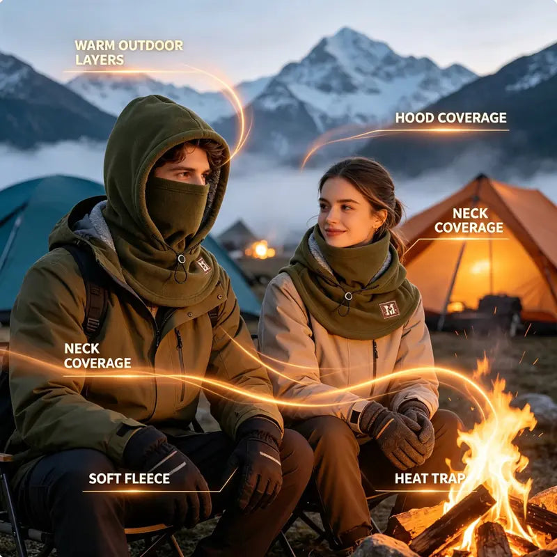 Integrated Flannel Warm Face Mask and Hat, Windproof and Warm 🧣