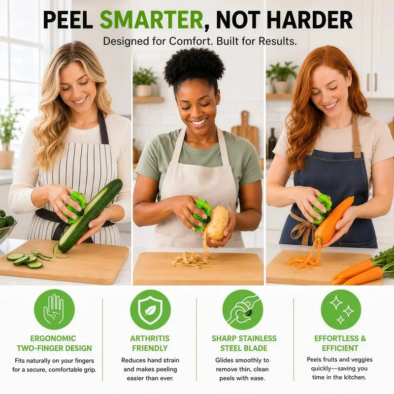 2 Pcs Hand Vegetable Peeler, Palm Peeler with Rubber Finger Grips ✨