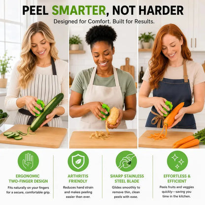 2 Pcs Hand Vegetable Peeler, Palm Peeler with Rubber Finger Grips ✨