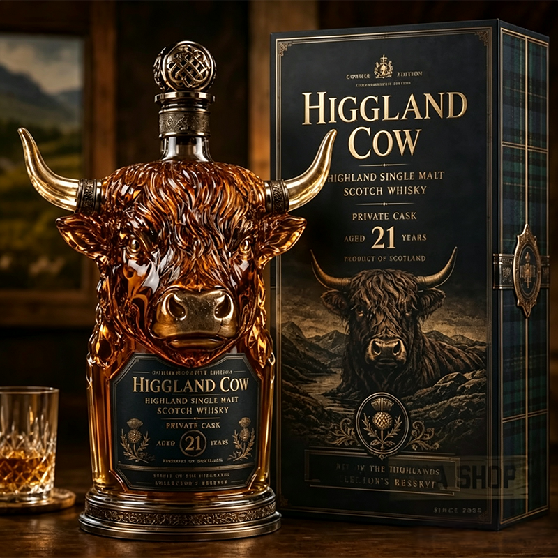 Private Cask 21 Years Bull Head Shaped Scotch Whisky Bottle🍷