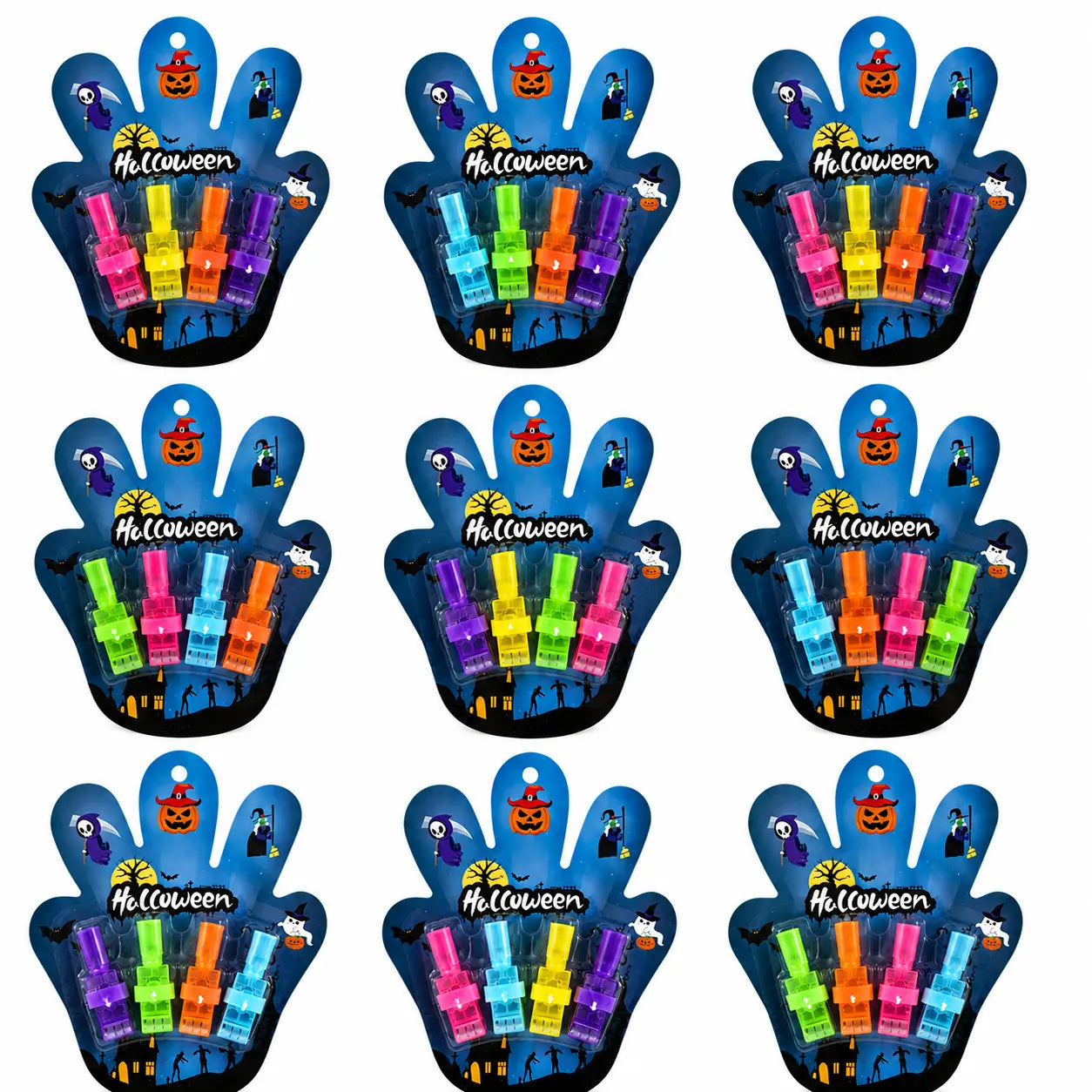 12PCS Halloween Finger Projector Rings, LED Light-Up Finger Toys🔦🎃