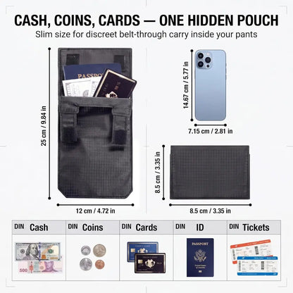 Anti‑Theft Passport Pouch, Multifunctional Phone and ID Waist Pouch🎒