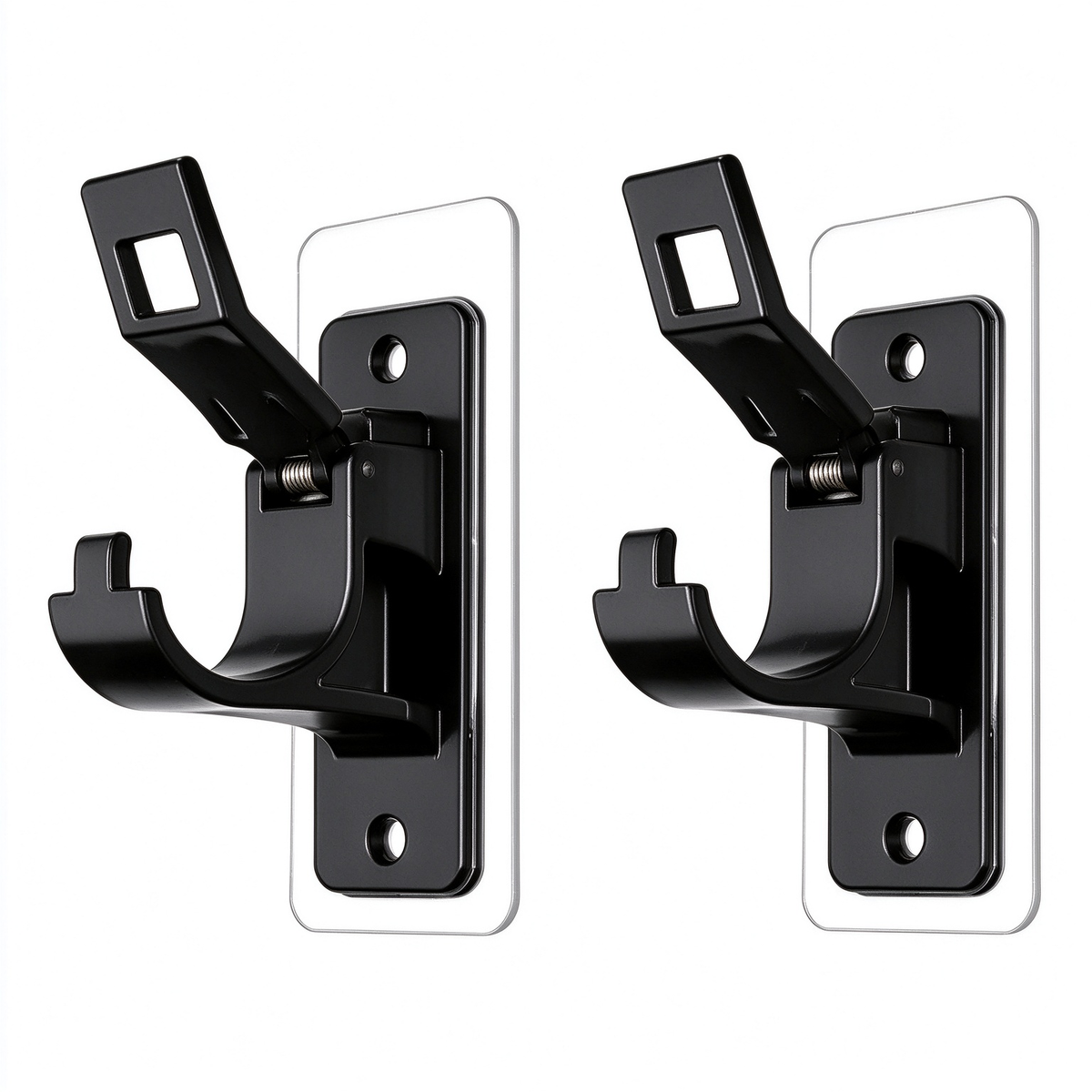 2-Pack No-Drill Curtain Rod Brackets, Self-Adhesive Multifunctional Acrylic Gel Rod Holder Hooks 🪝
