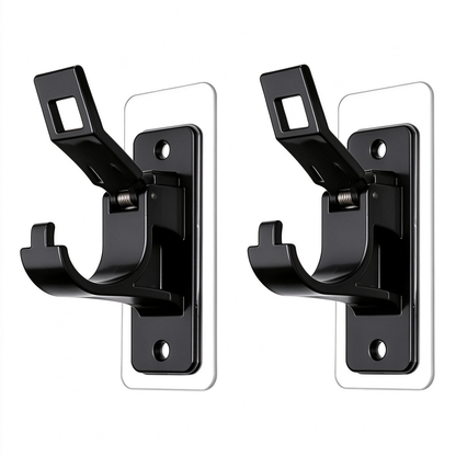 2-Pack No-Drill Curtain Rod Brackets, Self-Adhesive Multifunctional Acrylic Gel Rod Holder Hooks 🪝