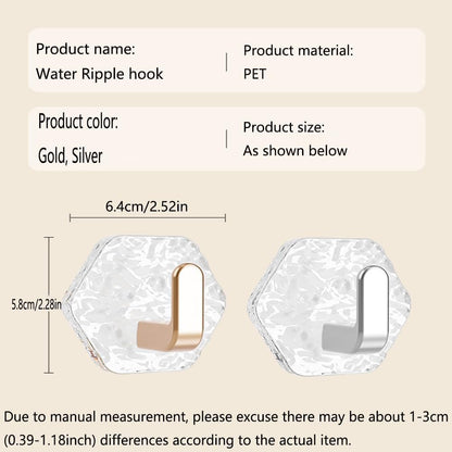 Hexagonal Ripple Self-Adhesive Hooks 10 Pack, Heavy Duty Waterproof Sticky Hooks🪝