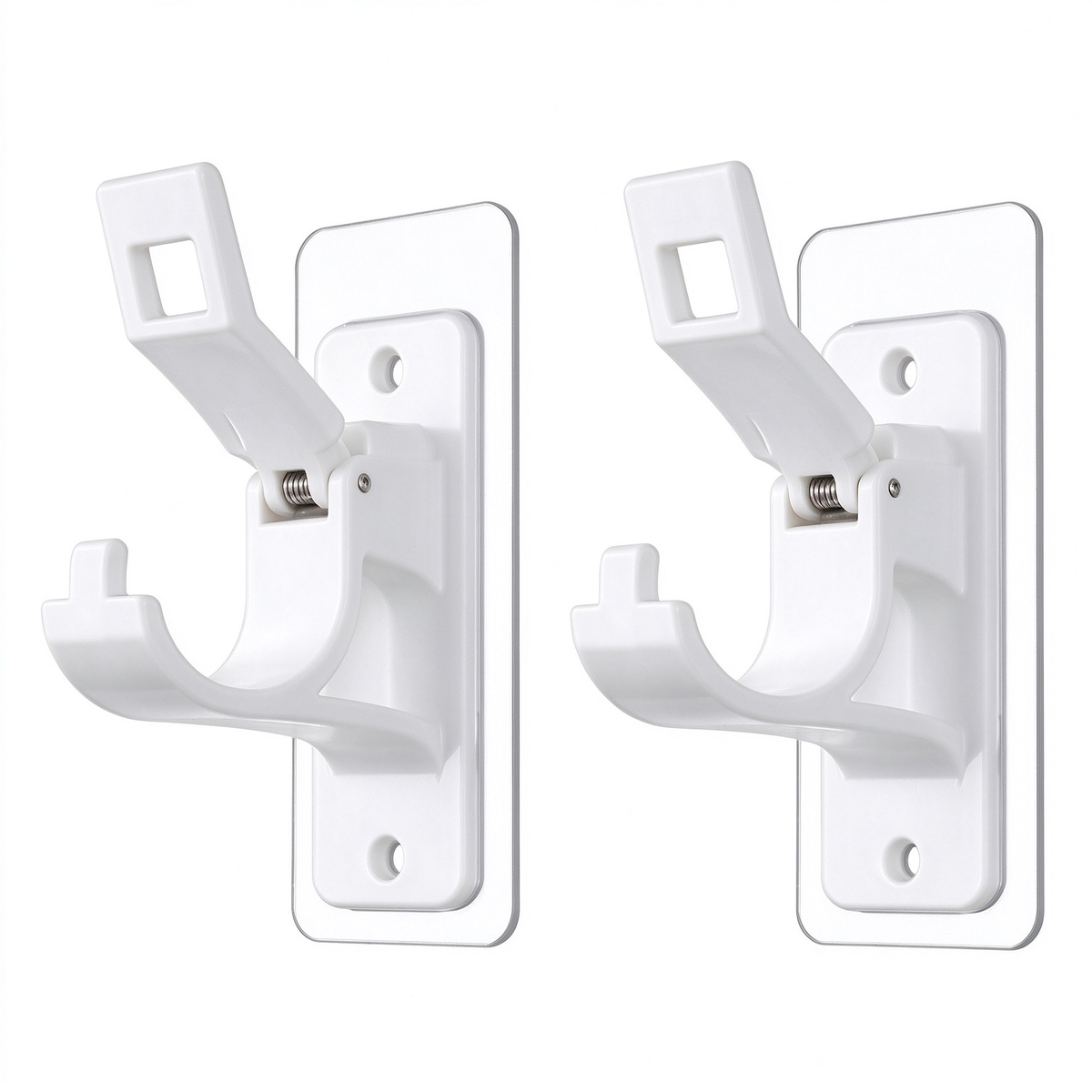 2-Pack No-Drill Curtain Rod Brackets, Self-Adhesive Multifunctional Acrylic Gel Rod Holder Hooks 🪝