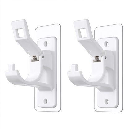 2-Pack No-Drill Curtain Rod Brackets, Self-Adhesive Multifunctional Acrylic Gel Rod Holder Hooks 🪝