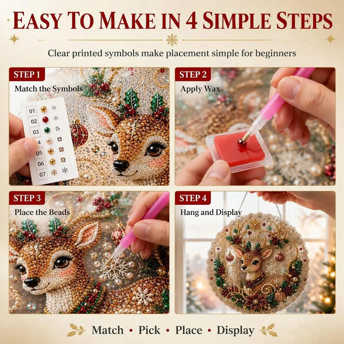 Christmas Pearl Diamond Painting Suncatcher Craft Kit 🎄
