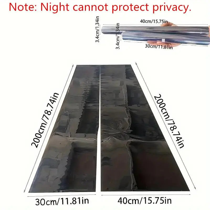 One Way Window Film Size Options and Night Privacy Notice