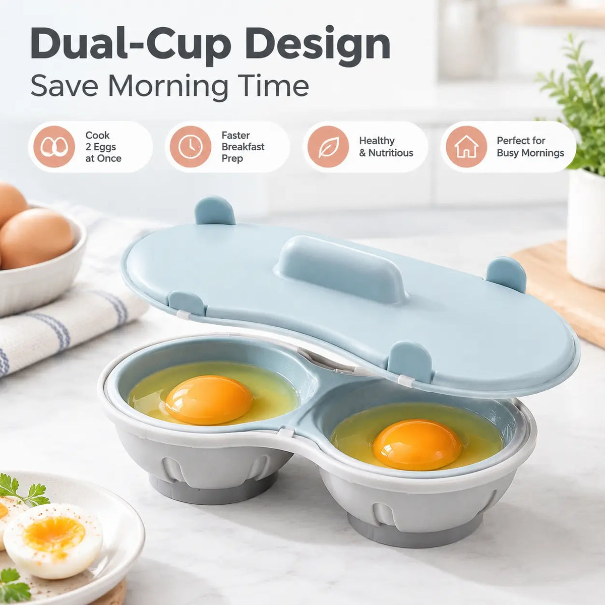 Microwave Egg Poacher, Microwave Egg Cooker for 2 Eggs 🍳