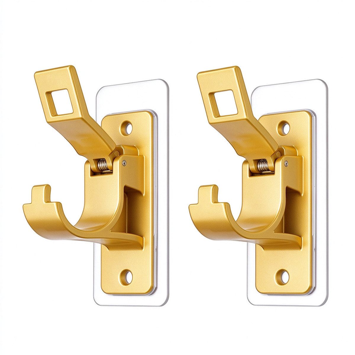 2-Pack No-Drill Curtain Rod Brackets, Self-Adhesive Multifunctional Acrylic Gel Rod Holder Hooks 🪝