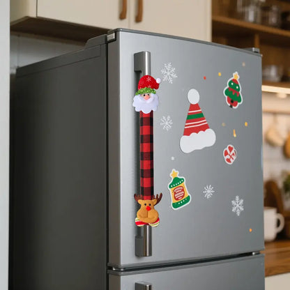 2/4/6PCS Plush Christmas Refrigerator Door Handle Covers 🎄